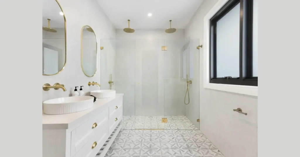 Light Colored Floor and Wall Tiles Together