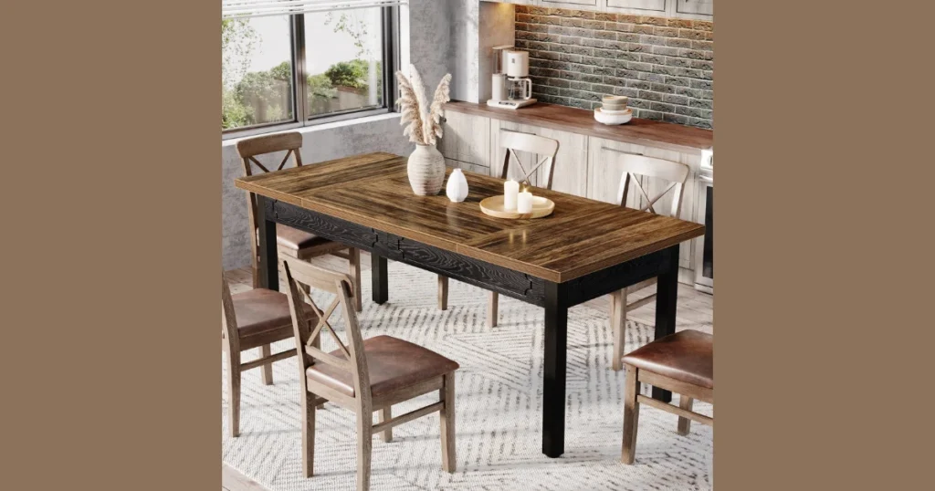 Distressed Finish Rustic Dining Table
