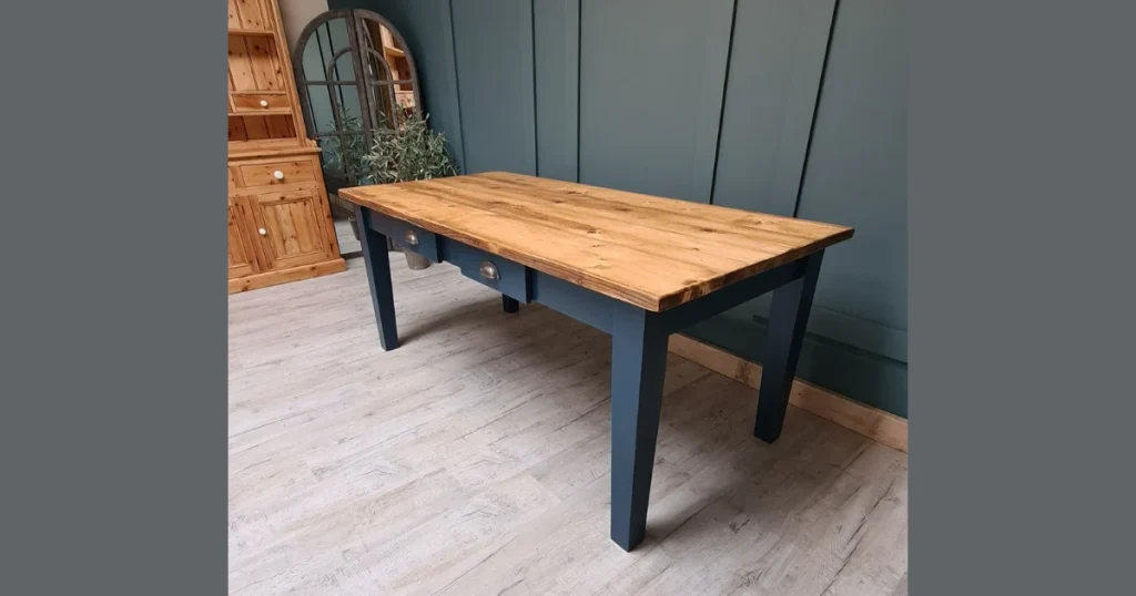 Dark Stained Rustic Wood Table