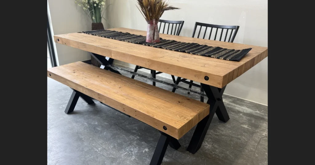 Rustic X-Base Dining Table