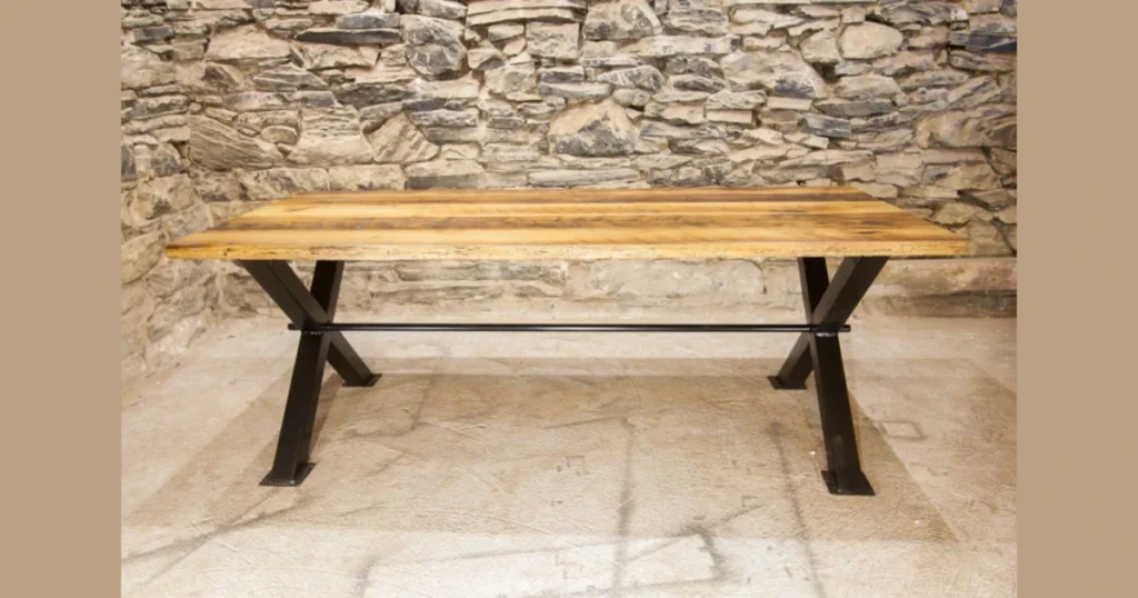 Rustic Plank-Top Dining Table