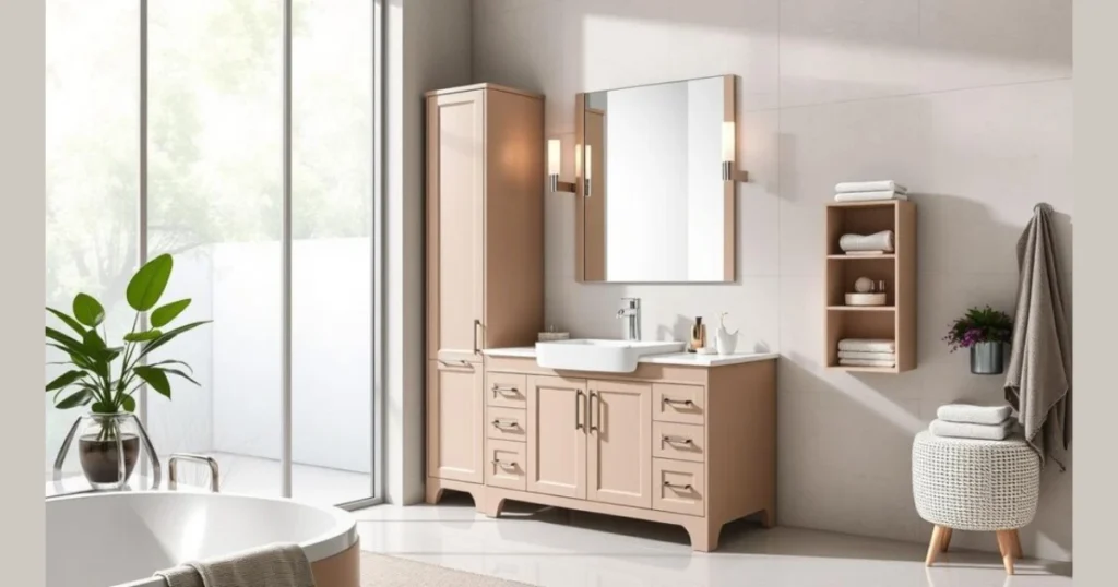 Matching Containers for a Coordinated Look on vanity