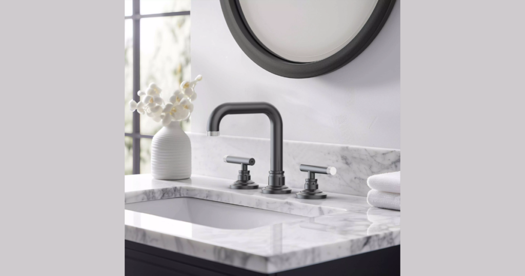 Matte Black And Brushed Metal Fixtures