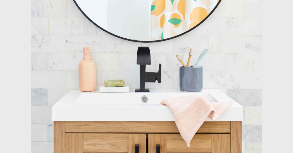 Matte Finish Tile Bathroom Backsplash Ideas