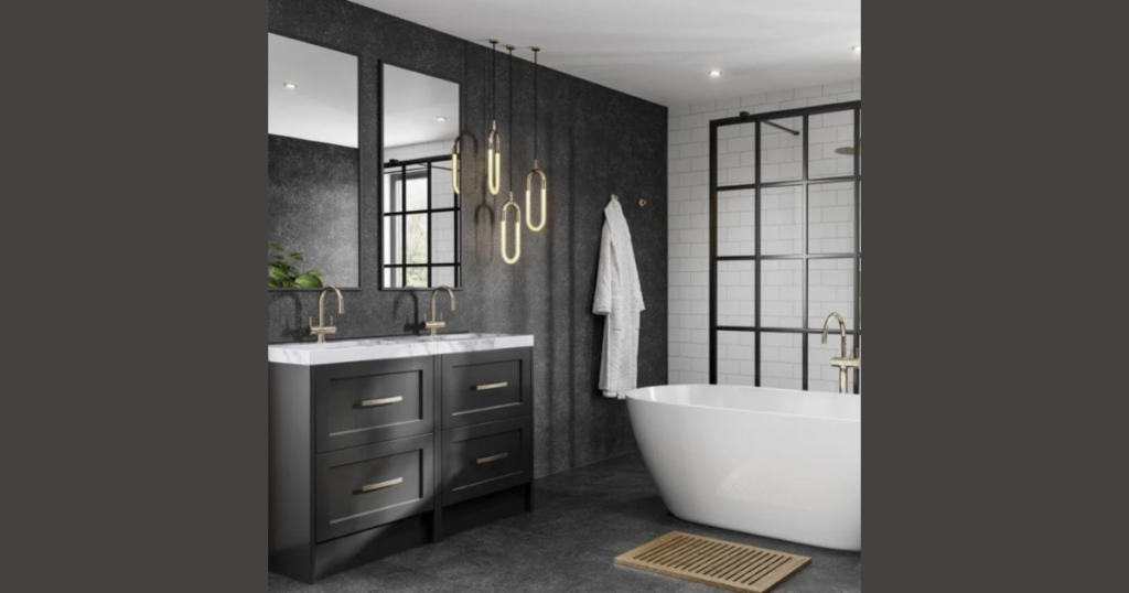Metallic Accent Bathroom Interior for Modern Touch