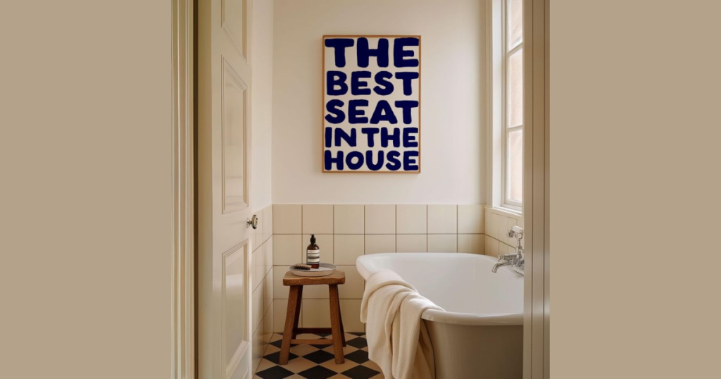 Minimalist Typography Bathroom Wall Art