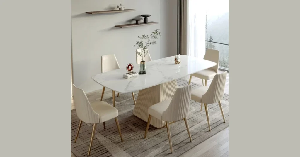 Minimalist White Dining Table for Bright Interiors