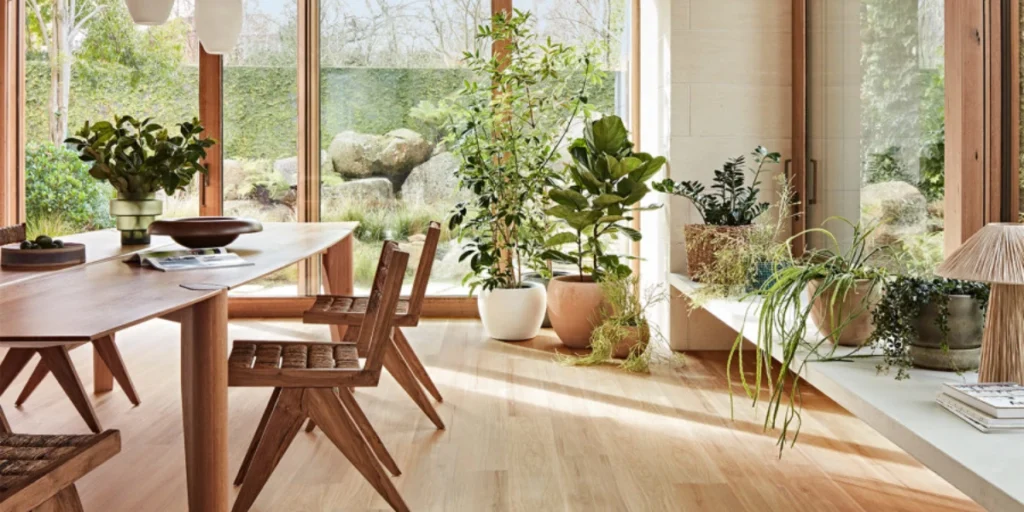 Modern Dining Room with Natural Wood Elements