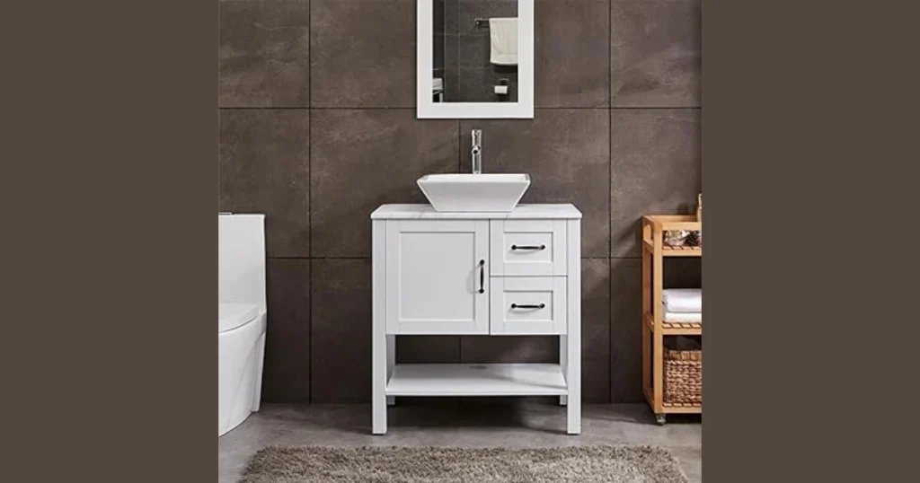 Minimalist White Bathroom Sink Vanity