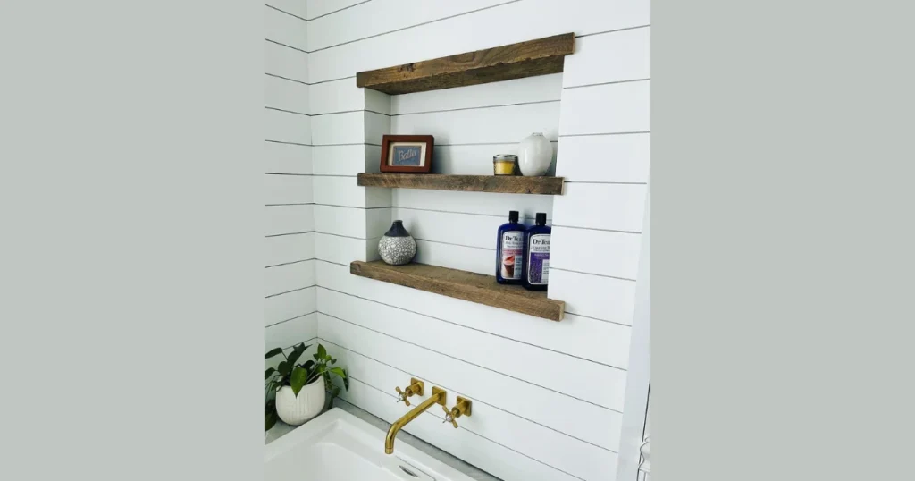 Built-In Recessed Bathroom Shelves for a Clean Finish