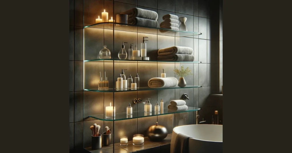 Glass Bathroom Shelves for a Light and Elegant Look