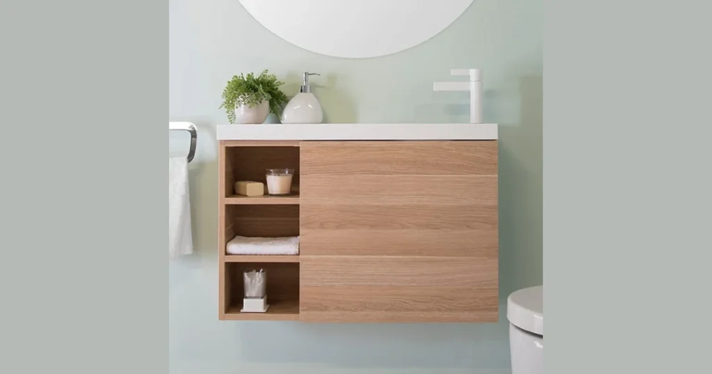 Open Shelf Bathroom Vanity for Easy Access