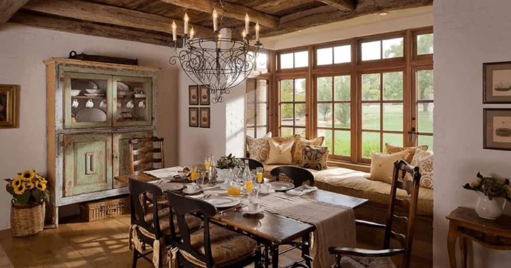 Rustic Farmhouse Dining Room Setting