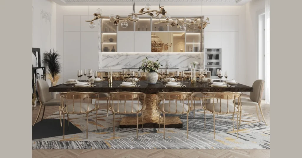 Contemporary Luxury Dining Room Setting