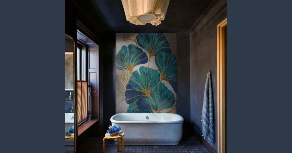 Mosaic Tile Bathroom Accent Wall for Artistic Detail