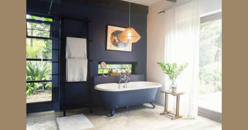Navy Blue Accent Wall for Bold Contrast i