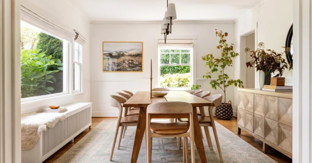 Neutral Color Palette with Rich Textures of dining rom