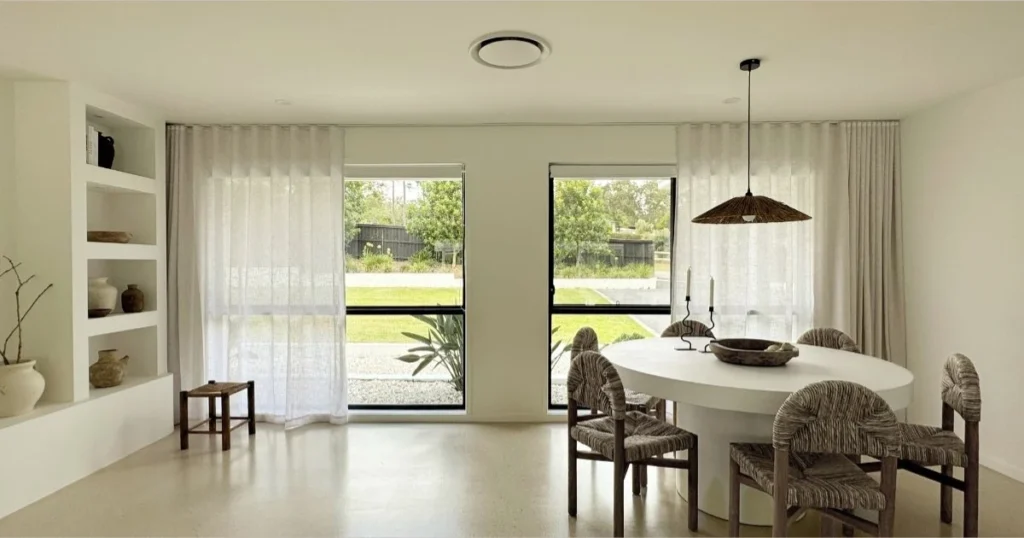 Neutral Curtains with Clean Lines