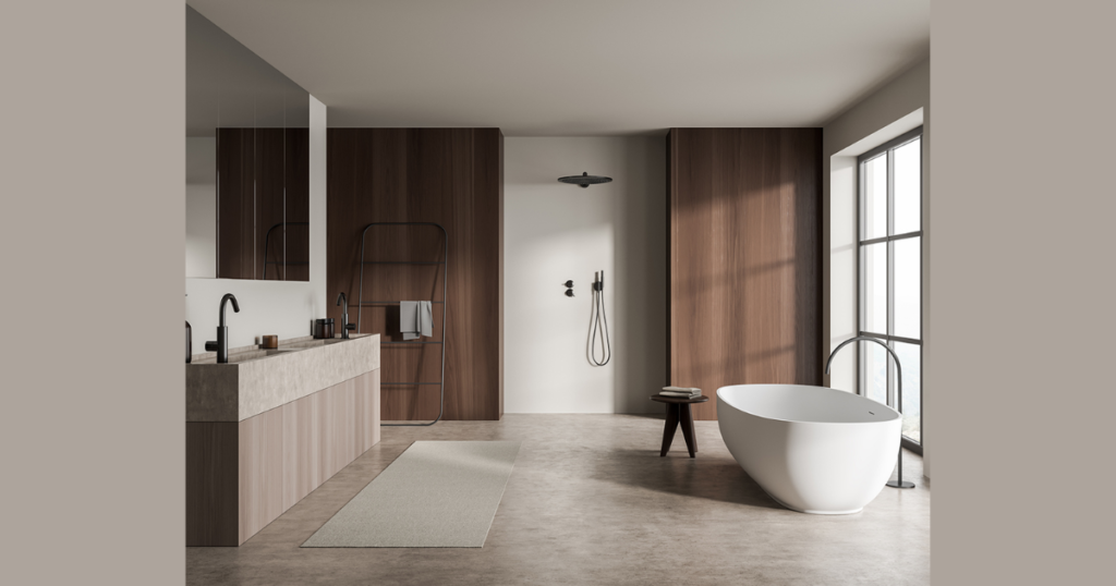 Open Plan Bathroom Layout Idea