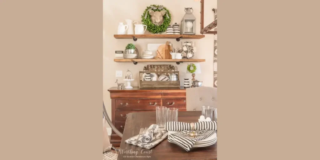 Open Shelving with Farmhouse Styling