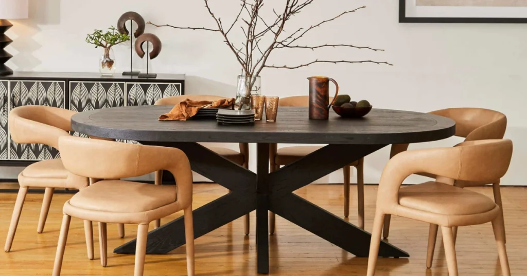 Oval Dining Room Table for Smooth Flow