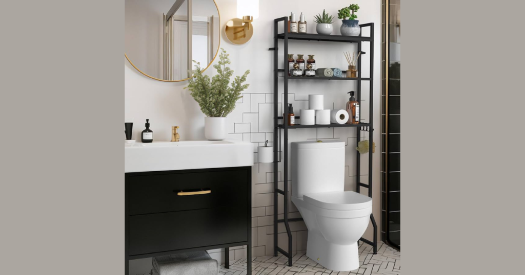 Over Toilet Vertical Storage Towers for Maximum Height Use