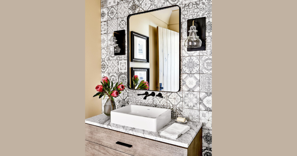 Vertical Stacked Tile Bathroom Backsplash Ideas