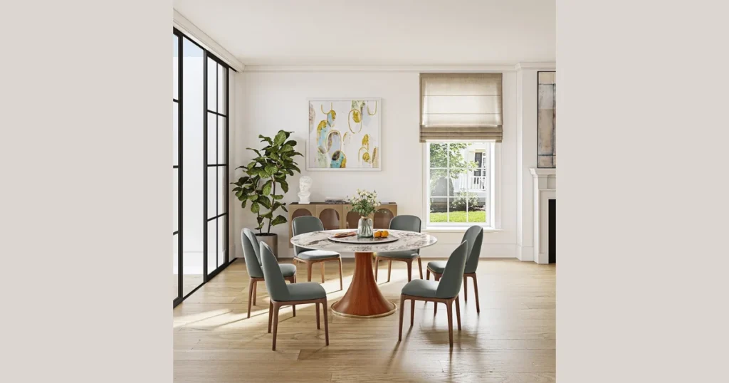 Pedestal Base Dining Table for Clean Appearance