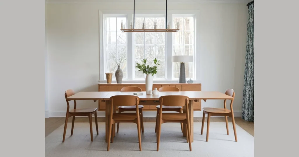 Light Wood Dining Table with Clean Lines