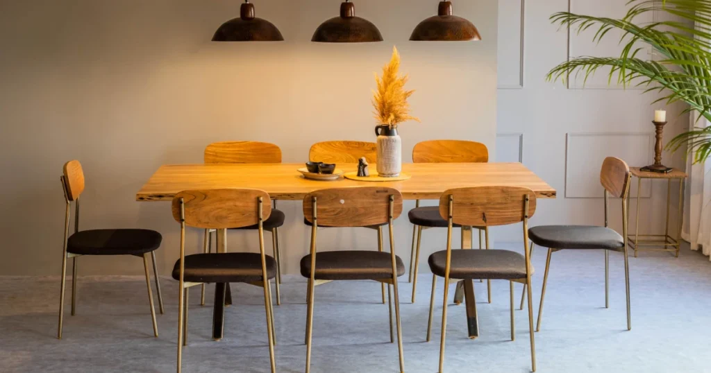 Statement Pendant Lighting Above the Dining Table