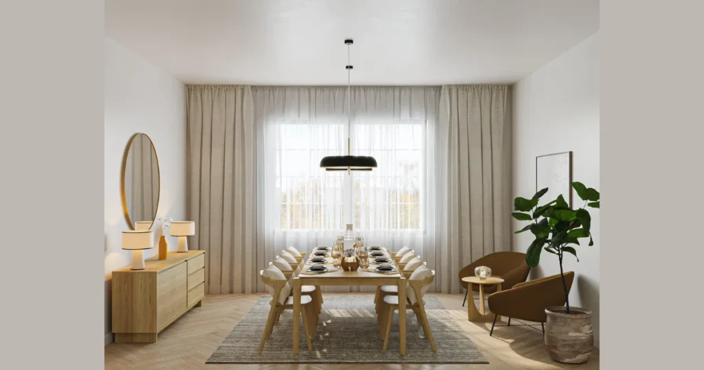 Natural Textures for a Cozy Scandinavian Dining Room