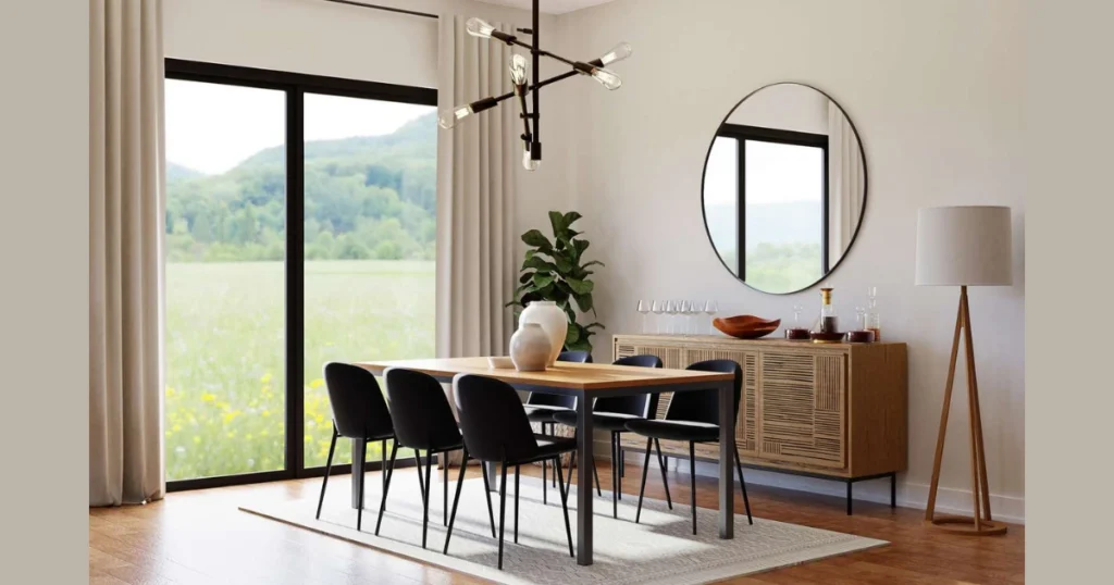 Scandinavian Dining Room with Black Accent Details