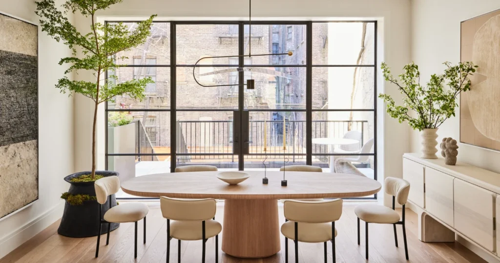 Small Space Minimalist Dining Room Layout