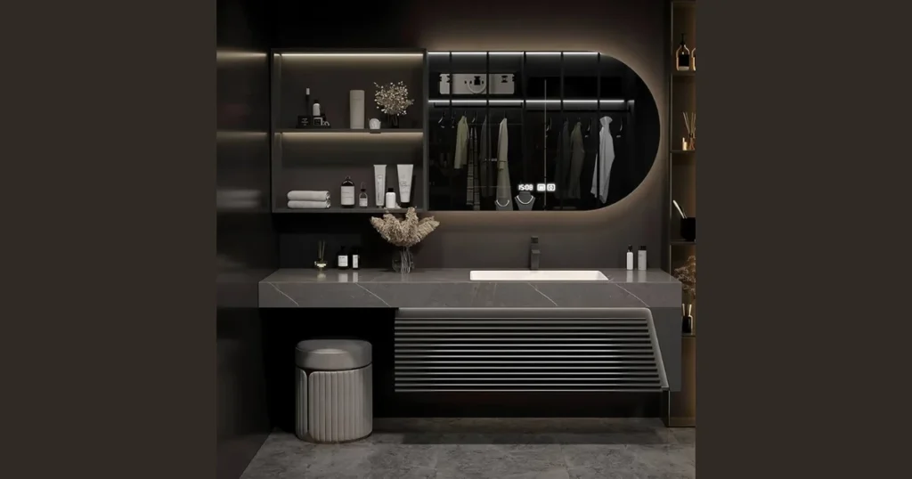 Side Shelf Integrated Vanity Lighting