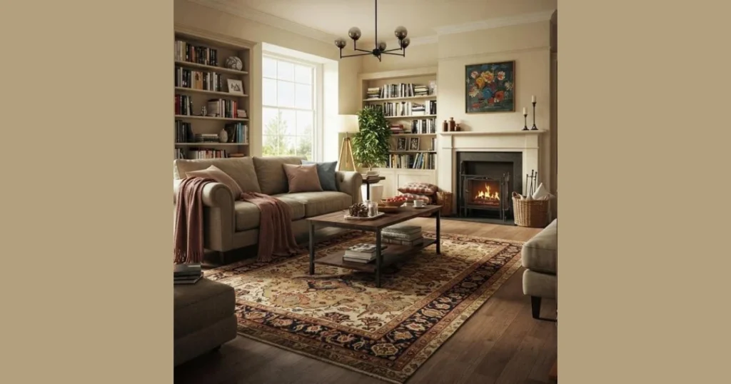 Simple Area Rug with Subtle Pattern