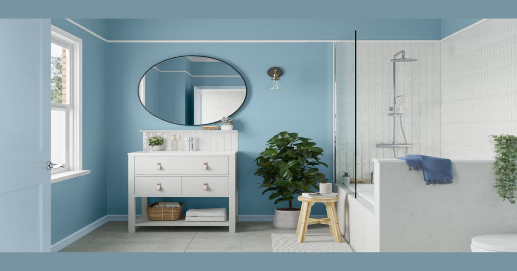 Sky Blue Bathroom Wall Color for Light and Airy Feel