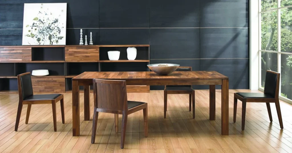 Solid Wood Dining Table with Traditional Detailing