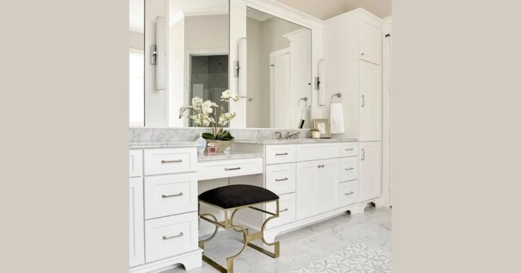 Stylish Stool or Chair Near the Vanity 