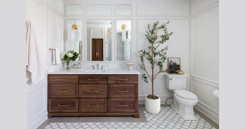 Symmetry for a Clean and Organized Style in bathroom