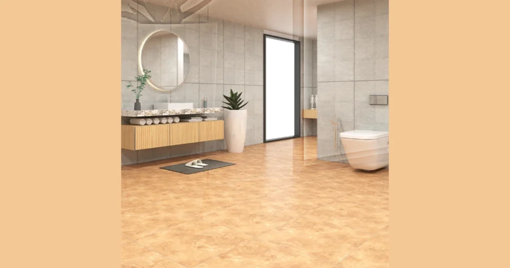 Textured Floor with Smooth Wall Tiles 