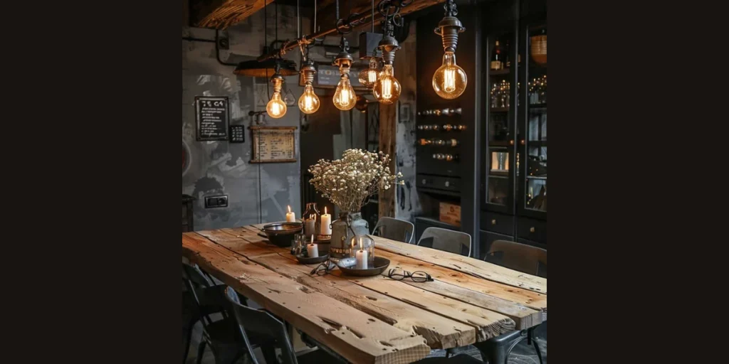 Industrial Metal Pendant for a Bold Dining Room Look