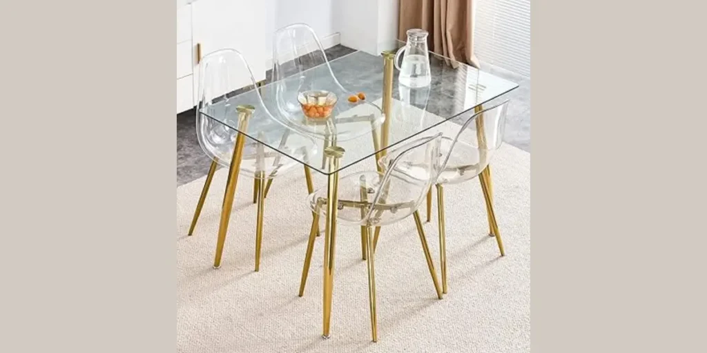 Transparent Chairs with a Bold Table