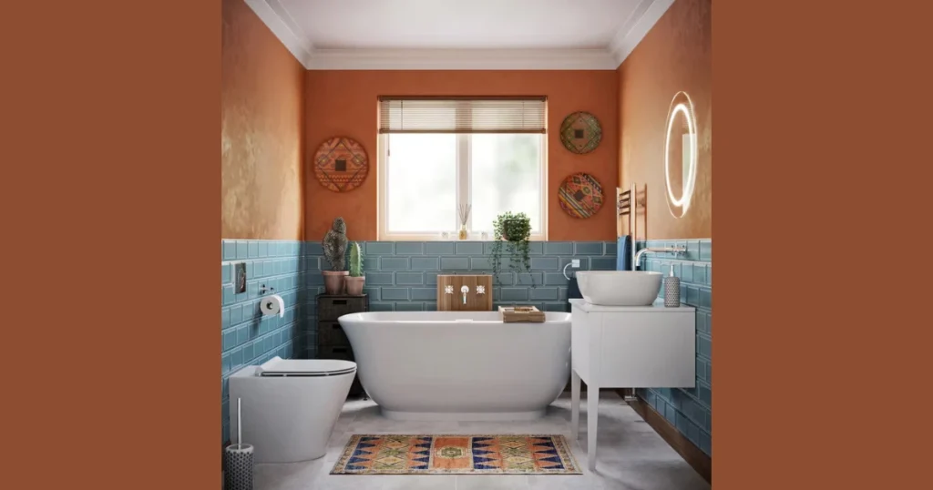 Two Tone Bathroom Color for Visual Contrast