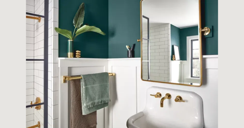 Two-Tone Bathroom Wall Painting