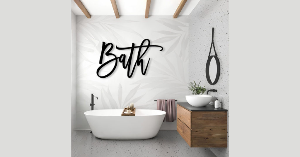 Typography Sign Bathroom Wall Decor for Character