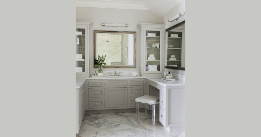 U-Shaped Bathroom Layout for Storage