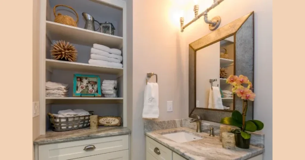 Install Open Shelving for Affordable Bathroom Storage