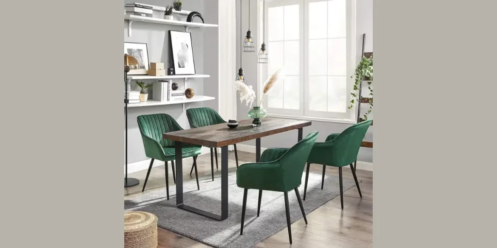 Upholstered Chairs with a Solid Wood Table