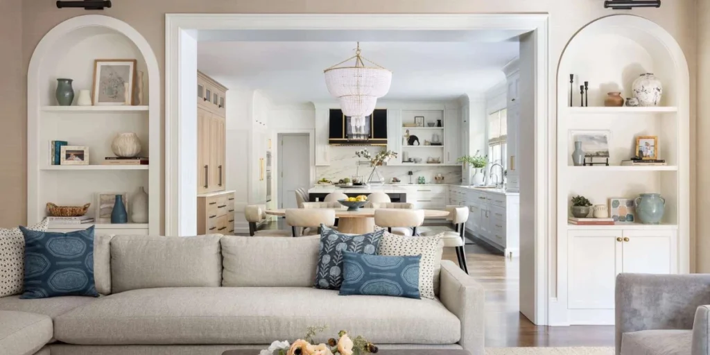 Vertical Dining Room Shelves for Narrow Walls