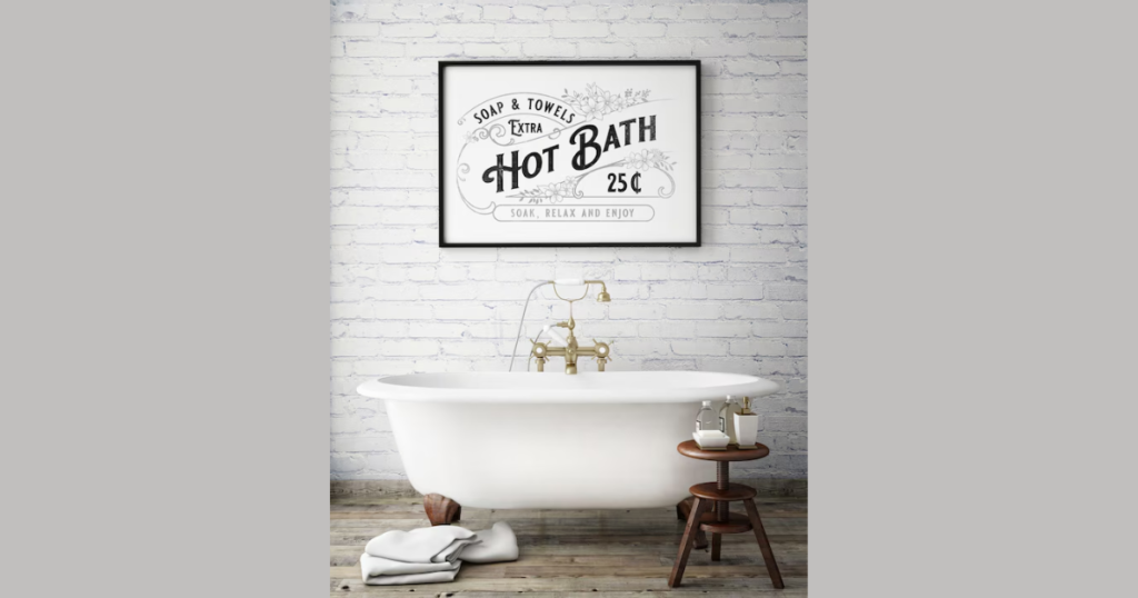 Vintage Poster Bathroom Wall Art for Retro Style